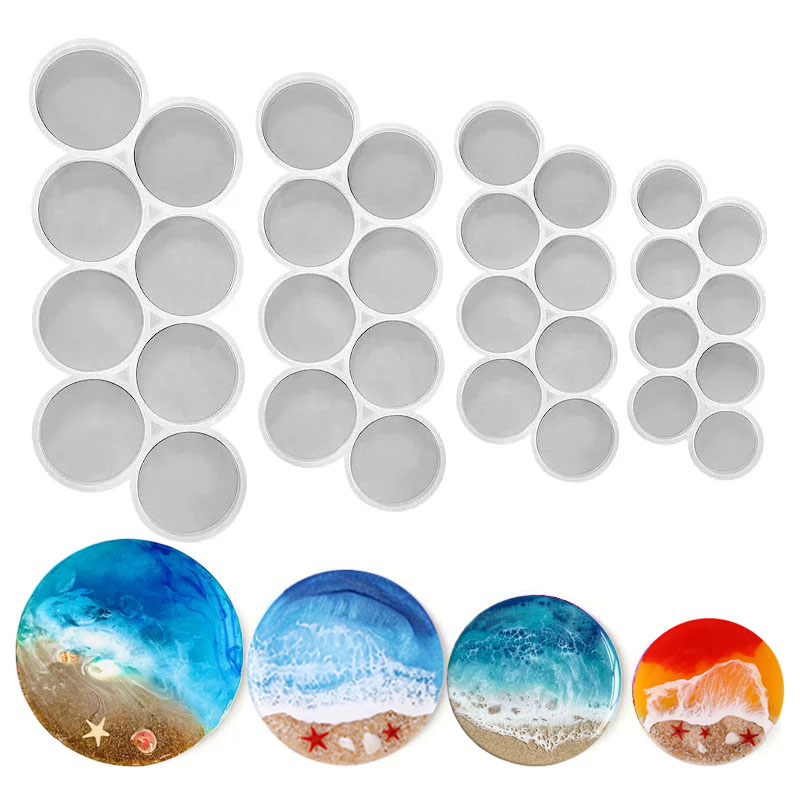 Resin Mold Jewelry - Stampo in silicone rotondo con impugnatura