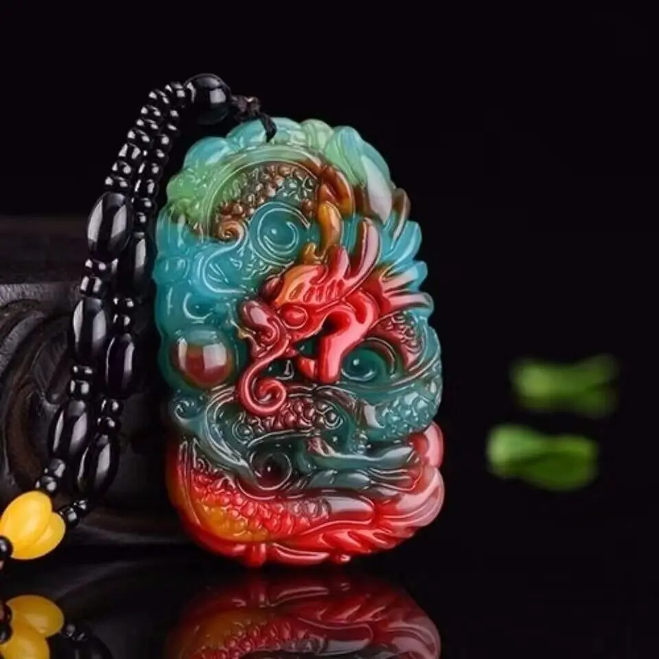 Jewelry Making Necklaces - Vero drago di giada ciondolo collana