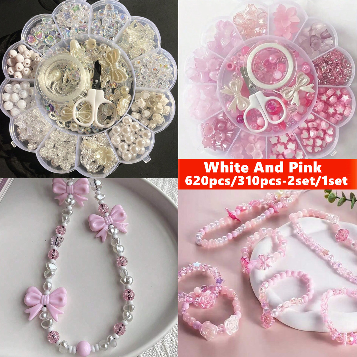 Bead Organizer Tray - 2 Set/1 Set di Perline Acriliche
