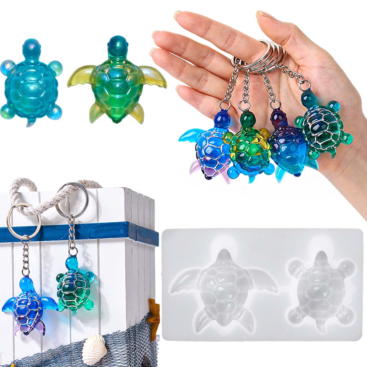 Resin Mold Jewelry - Stampo in silicone portachiavi tartaruga marina